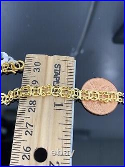 24K Solid Gold Lucky Coin Bracelet