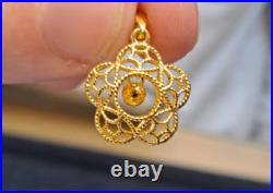 24K Solid Gold Pendant Plum Blossom Flower Fortune Coins Handcrafted Elegance 24K Solid Gold Pendant Plum Blossom Flower Fortune Coins Handcrafted Elegance