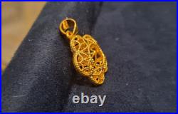 24K Solid Gold Pendant Plum Blossom Flower Fortune Coins Handcrafted Elegance 24K Solid Gold Pendant Plum Blossom Flower Fortune Coins Handcrafted Elegance