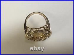 24 Kt Chinese Panda Bear Coin Set In 14 Kt Solid Yellow Gold Coin Ring