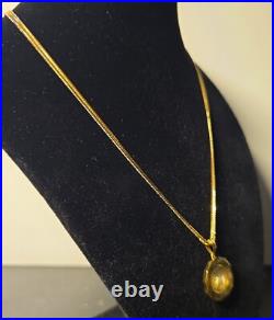 24 karat solid fine Suisse gold glass coin pendant (DOZ5)