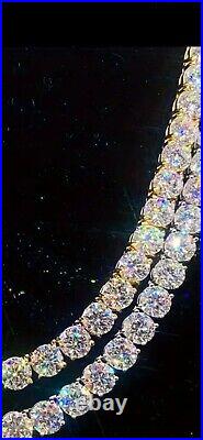 24inch 14K Solid Dark Gold-10mm Wide-HEAVY-Ice Cube Skittle VVS Lab Moissanite