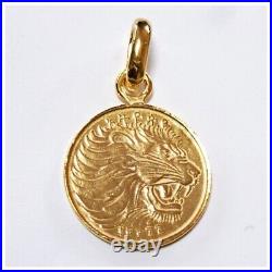 24k solid gold Ethiopia Lion Leo coin pendant 999 by estherleejewel 24mm 12.5gra