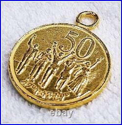 24k solid gold Ethiopia Lion Leo coin pendant 999 by estherleejewel 24mm 12.5gra