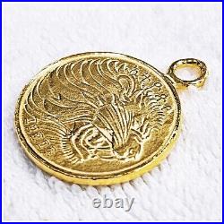 24k solid gold Ethiopia Lion Leo coin pendant 999 by estherleejewel 24mm 12.5gra