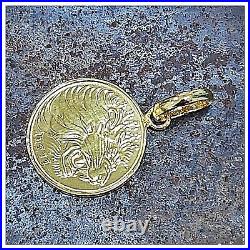 24k solid gold Ethiopia Lion Leo coin pendant 999 by estherleejewel 24mm 12.5gra