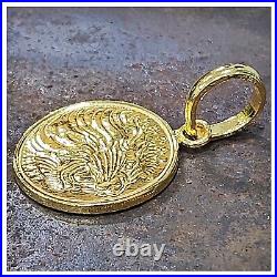 24k solid gold Ethiopia Lion Leo coin pendant 999 by estherleejewel 24mm 12.5gra