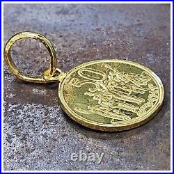 24k solid gold Ethiopia Lion Leo coin pendant 999 by estherleejewel 24mm 12.5gra