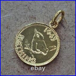 24k solid gold GB Eurasian wren coin pendant 999 purity by estherleejewel