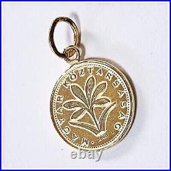 24k solid gold Hungary Crocus coin pendant 999 by estherleejewel