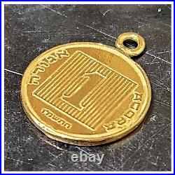24k solid gold Israel Ancient galley coin pendant 999 purity by estherleejewel