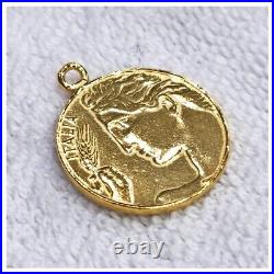 24k solid gold Italy Godness coin pendant 999 purity by estherleejewel 10.5gram