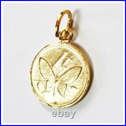 24k solid gold Papua New Guinea Butterfly coin pendant 999 by estherleejewel