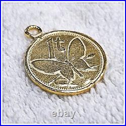24k solid gold Papua New Guinea Butterfly coin pendant 999 by estherleejewel