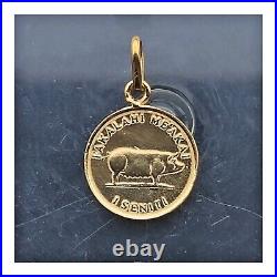 24k solid gold Tonga Sow pig coin pendant 999 purity by estherleejewel 4.2gram