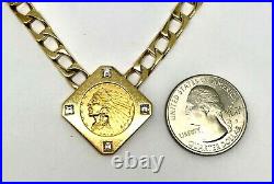 2 1/2 Dollar 1914 Indian Head Gold Coin 18 K Diamond Mounting & Chain Appraisal