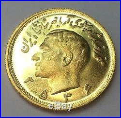 2.5 Pahlavi Gold Coin 2536 Kingdom 1977 Iran Persia 900 Gold 2 1/2 Pahlavi