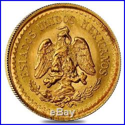 2.5 Pesos Mexican Gold Coin AGW. 0603 oz AU/BU (Random Year)