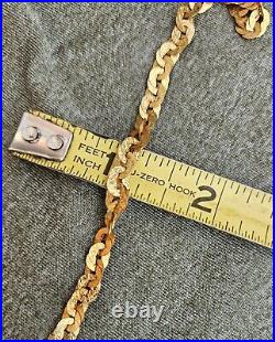 30 Inch 18k Italian Solid Gold Fancy Chain Link Necklace by H. W. Burdick 21.5g