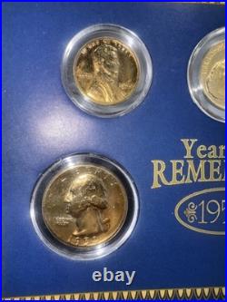 5 1950 A Year To Remember Historic Society Mint Coins 24 Kt. Gold Rare Vintage