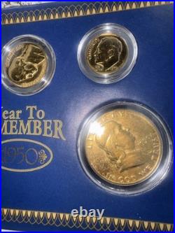 5 1950 A Year To Remember Historic Society Mint Coins 24 Kt. Gold Rare Vintage