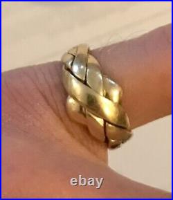 5.8 g GOLD solid 12kt puzzle ring. 8.25 ring size about 18mm in diameter