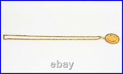 $5 Chief Head Gold Half Eagle Coin Necklace 14K Solid Gold Necklace Coin Estate