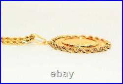 $5 Chief Head Gold Half Eagle Coin Necklace 14K Solid Gold Necklace Coin Estate