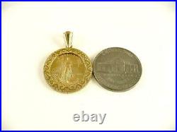 5 Dollar 2005 LIBERTY 22k Solid Gold Coin set in 14k Solid Gold PENDANT New