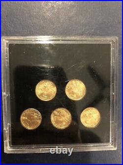 $5 Solid Gold American Eagle 5 Coin Collector's Set U. S. Vault