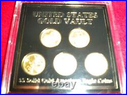 $5 Solid Gold American Eagle 5 Coin Collector's Set Year 2010 U. S. Vault