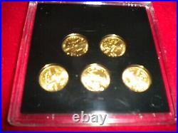 $5 Solid Gold American Eagle 5 Coin Collector's Set Year 2010 U. S. Vault