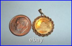 5 Yuan 1983 Solid 999 Panda 1/20 Coin 14k Gold Bezel Pendant For Chain Necklace 5 Yuan 1983 Solid 999 Panda 1/20 Coin 14k Gold Bezel Pendant For Chain Necklace