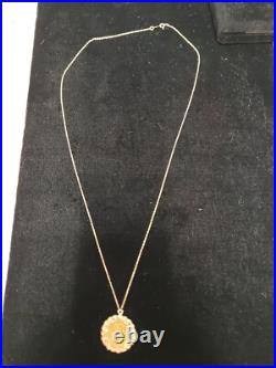 5 Yuan 1989 solid. 999 1/20 OZ panda coin & Gold Rope Bezel Pendant 20 CHAIN