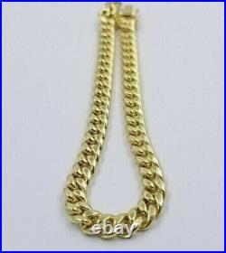 6 mm Link 7.5 Men Women Bracelet Miami Cuban Link Solid 14k Yellow Gold Over