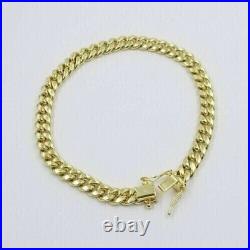 6 mm Link 7.5 Men Women Bracelet Miami Cuban Link Solid 14k Yellow Gold Over