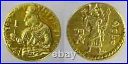 7.82 gm Ancient Kushan Gold Coin Huvishka Rare God Athsho Solid 18K #231