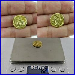 7.82 gm Ancient Kushan Gold Coin Huvishka Rare God Athsho Solid 18K #231