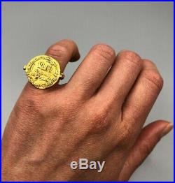 8th-9th century AD Solid Gold Ring with Abbasid Caliphate Dinar Coin