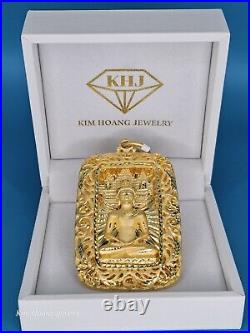 9999 Solid 24k 3D Buddha Pendant 3 109.3 Grams Handmade Thailand Combodian Rare