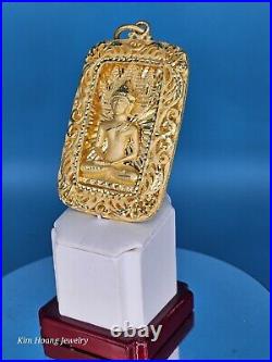 9999 Solid 24k 3D Buddha Pendant 3 109.3 Grams Handmade Thailand Combodian Rare