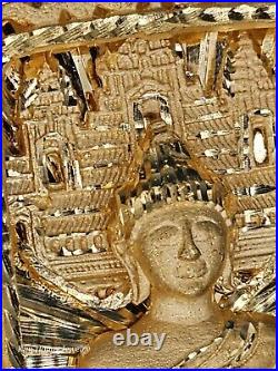 9999 Solid 24k 3D Buddha Pendant 3 109.3 Grams Handmade Thailand Combodian Rare