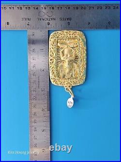 9999 Solid 24k 3D Buddha Pendant 3 109.3 Grams Handmade Thailand Combodian Rare