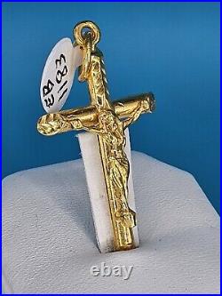 9999 Solid 24k Gold 1.5 3D Cross Jesus God Christ Pendant 11.2 Grams Handmade