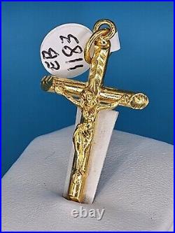 9999 Solid 24k Gold 1.5 3D Cross Jesus God Christ Pendant 11.2 Grams Handmade