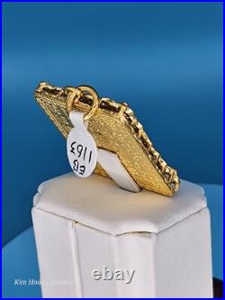9999 Solid 24k Gold 3D Dragon Pendant 1.5 31 Grams Square Handmade