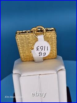 9999 Solid 24k Gold 3D Dragon Pendant 1.5 31 Grams Square Handmade