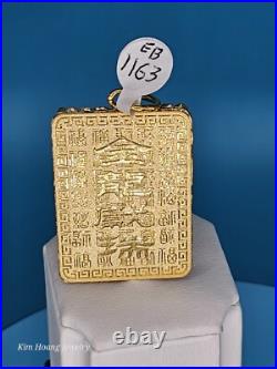 9999 Solid 24k Gold 3D Dragon Pendant 1.5 31 Grams Square Handmade