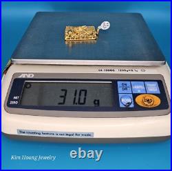 9999 Solid 24k Gold 3D Dragon Pendant 1.5 31 Grams Square Handmade