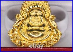 9999 Solid 24k Gold 3 Buddha Pendant 72.9 Grams Handmade Custom EB1041